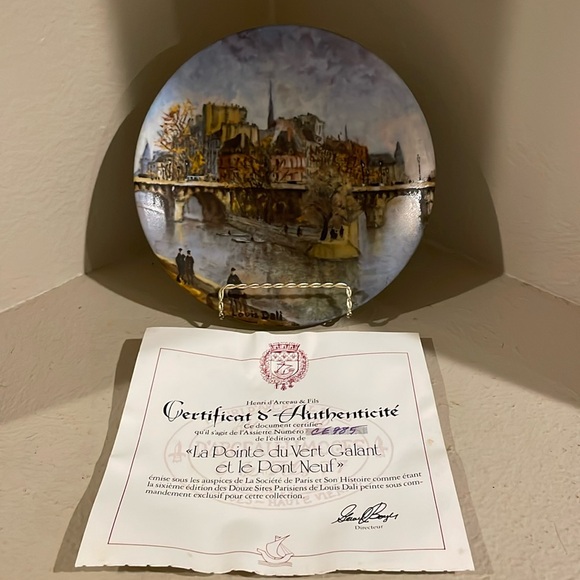 La Pointe de Vert Galant et le Pont Neuf Collector Plate - Picture 10 of 12